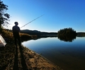 Evening fishing at Brewster Lake - Landscape  photo from  Brewster Lake British Columbia, Canada
